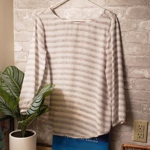 Cupcakes & Cashmere Black Dotted Stripe Blouse